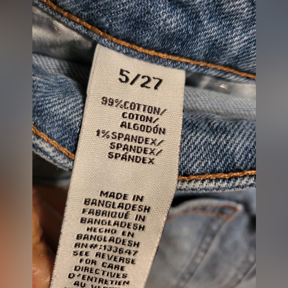 Celebrity Pink Blue Distressed Jean Shorts - Picture 4 of 4